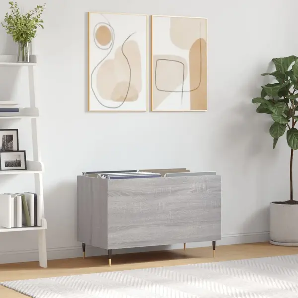 Gossi dulap pentru discuri gri sonoma 74,5x38x48 cm lemn prelucrat