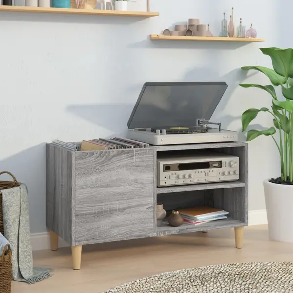 Gossi dulap pentru discuri gri sonoma 84,5x38x48 cm lemn prelucrat