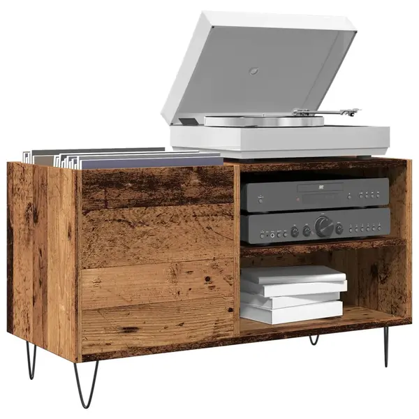 Gossi dulap pentru discuri, lemn vechi, 84,5x38x48 cm, lemn prelucrat