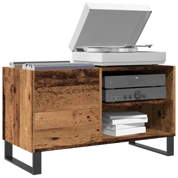 Gossi dulap pentru discuri, lemn vechi, 84,5x38x48 cm, lemn prelucrat