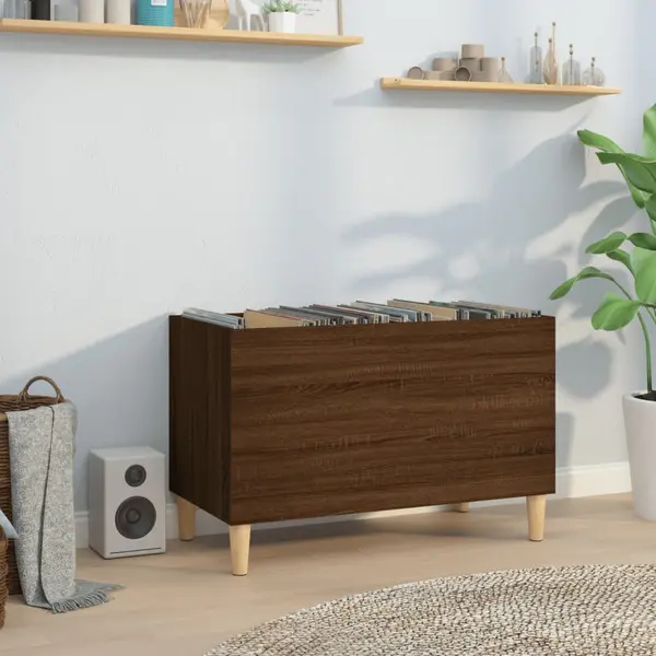 Gossi dulap pentru discuri stejar maro 74,5x38x48 cm lemn prelucrat