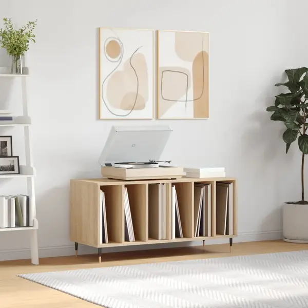 Gossi dulap pentru discuri stejar sonoma 100x38x48 cm, lemn prelucrat