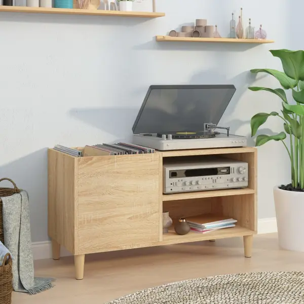 Gossi dulap pentru discuri stejar sonoma 84,5x38x48 cm lemn prelucrat