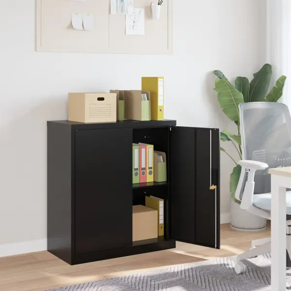 Gossi dulap pentru dosare, negru, 79x40x90 cm, otel