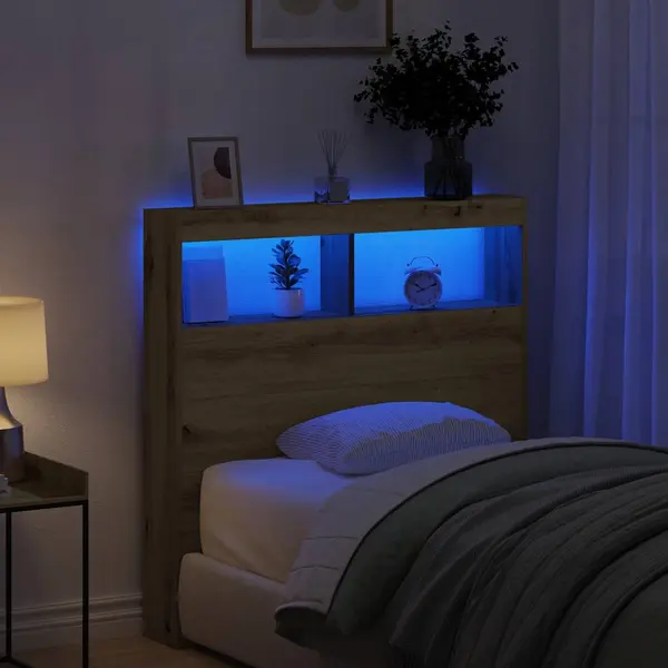Gossi dulap pentru tablie cu led stejar artisan 100x17x102 cm