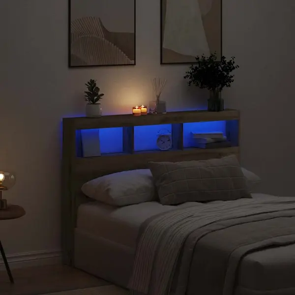 Gossi dulap pentru tablie cu led stejar artisan 140x17x102 cm