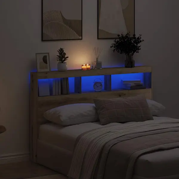 Gossi dulap pentru tablie cu led stejar artisan 160x17x102 cm