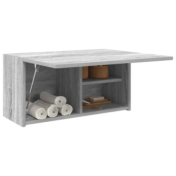 Gossi dulap perete baie, gri sonoma, 60x25x30 cm, lemn prelucrat
