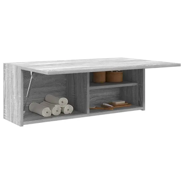 Gossi dulap perete baie, gri sonoma, 80x25x30cm, lemn prelucrat