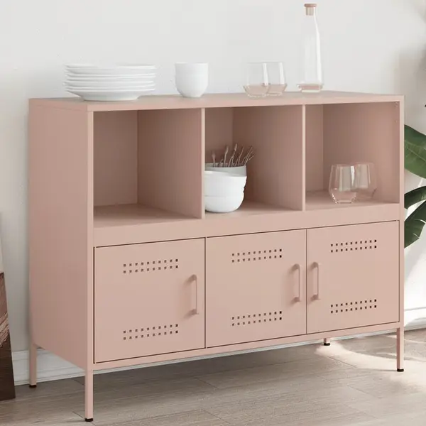 Gossi dulap, roz, 100,5x39x79 cm, otel laminat la rece