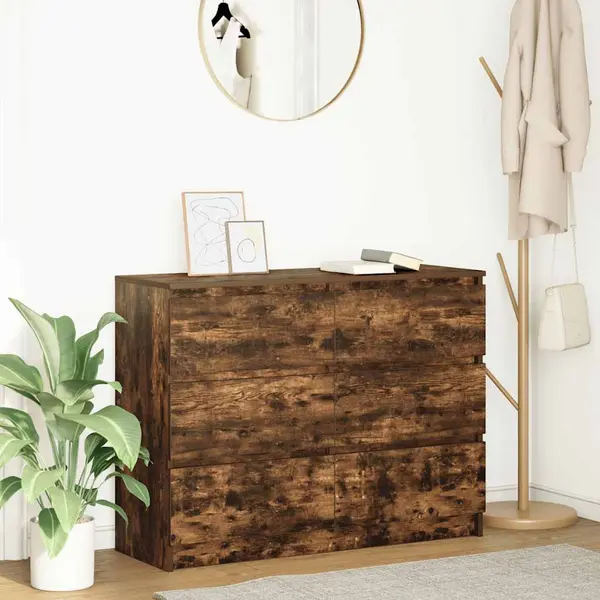 Gossi dulap, stejar fumuriu, 100x35x76 cm, lemn compozit