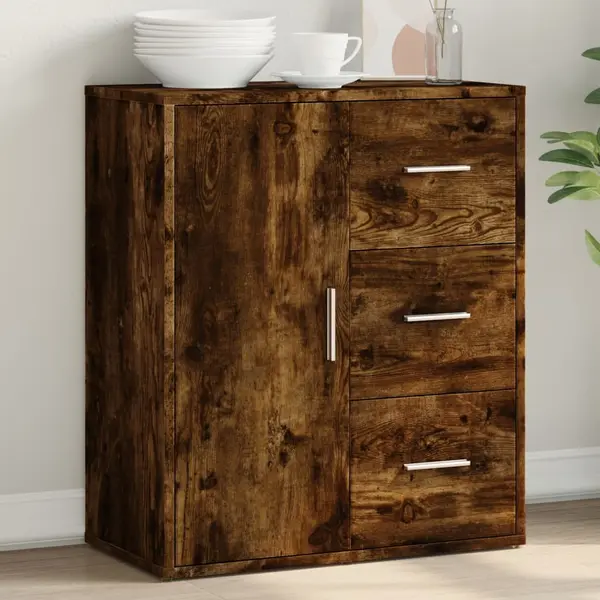 Gossi dulap, stejar fumuriu, 60x31x70 cm, lemn prelucrat
