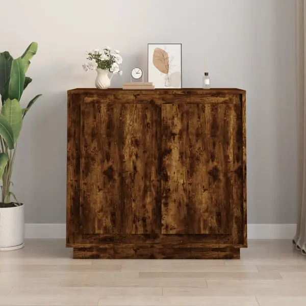 Gossi dulap, stejar fumuriu, 80x34x75 cm, lemn compozit