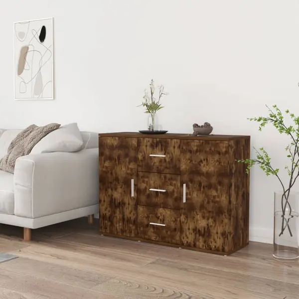 Gossi dulap, stejar fumuriu, 91x29,5x65 cm, lemn compozit