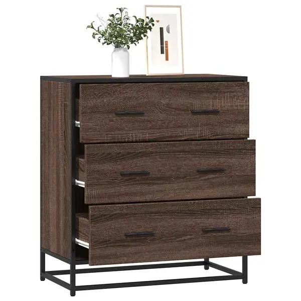 Gossi dulap, stejar maro, 68x35x76 cm, lemn prelucrat si metal