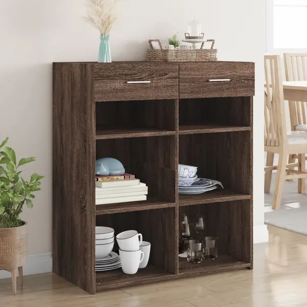 Gossi dulap, stejar maro, 80x42,5x93 cm, lemn prelucrat