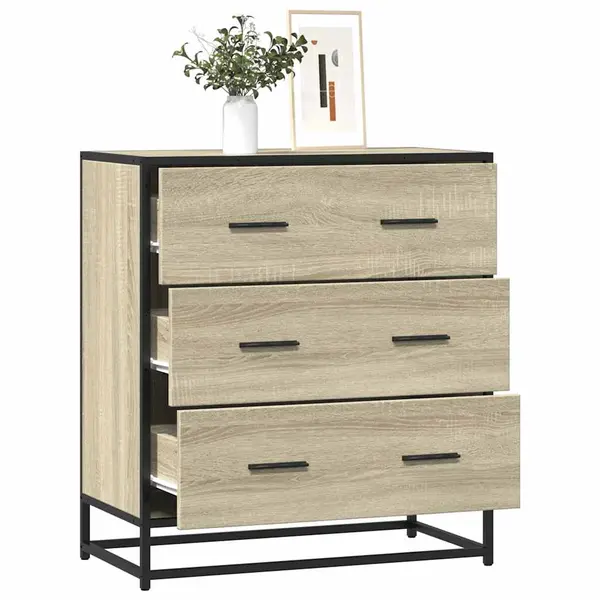 Gossi dulap, stejar sonoma, 68x35x76 cm, lemn prelucrat si metal