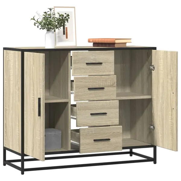 Gossi dulap, stejar sonoma, 92x35x76 cm, lemn prelucrat