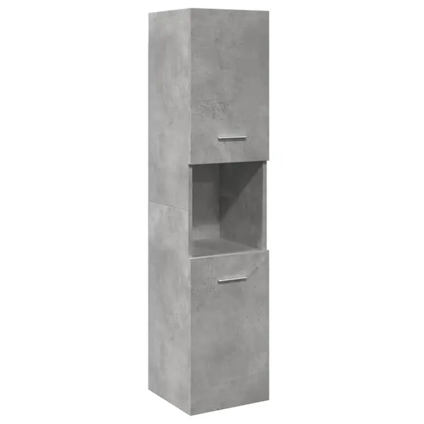 Gossi dulap suspendat de baie, gri beton, 30x30x130 cm lemn prelucrat