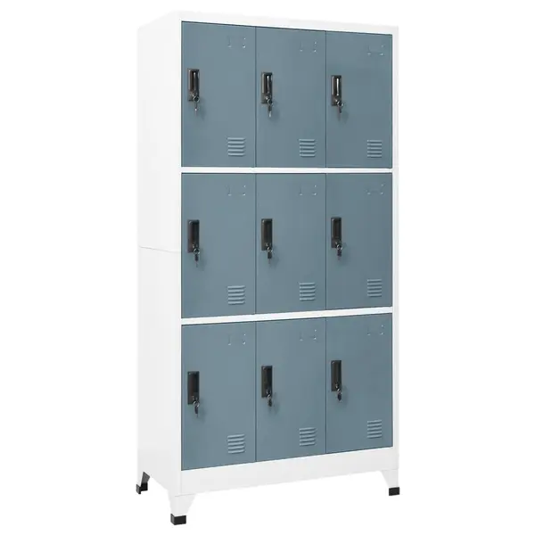 Gossi dulap tip vestiar, gri deschis si gri inchis, 90x45x180cm, otel