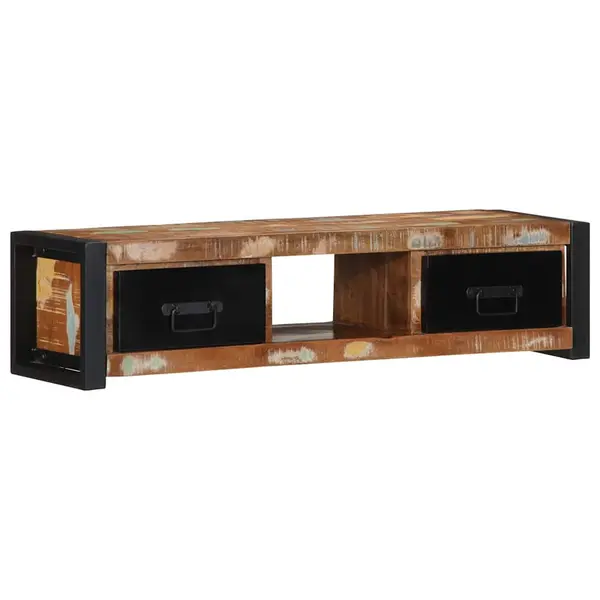Gossi dulap tv 100x30x25 cm lemn masiv recuperat