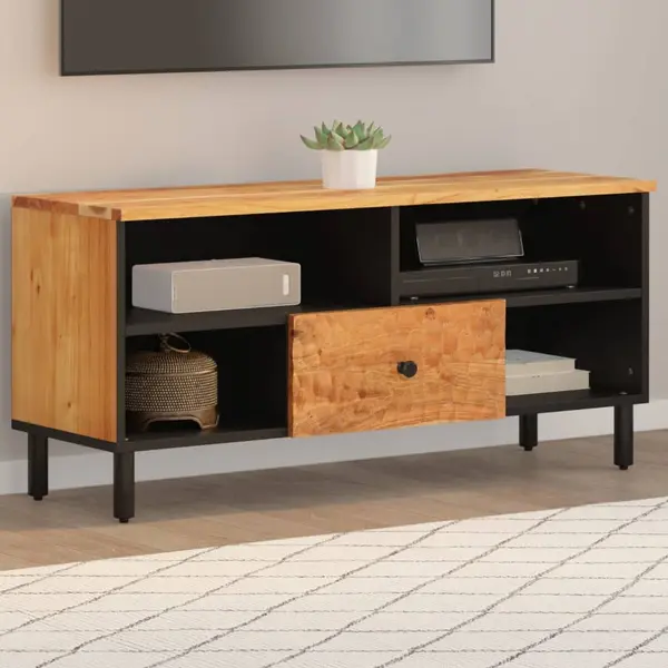 Gossi dulap tv, 100x33x46 cm, lemn masiv de acacia
