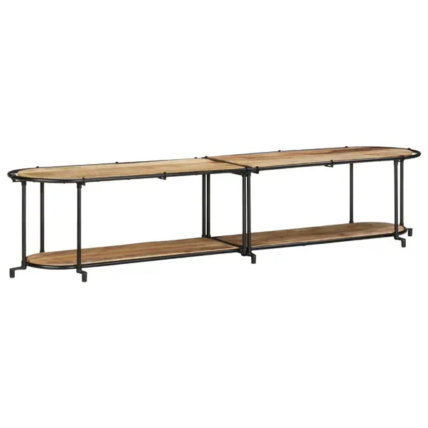 Gossi dulap tv, 200x42x40 cm, lemn masiv mango brut