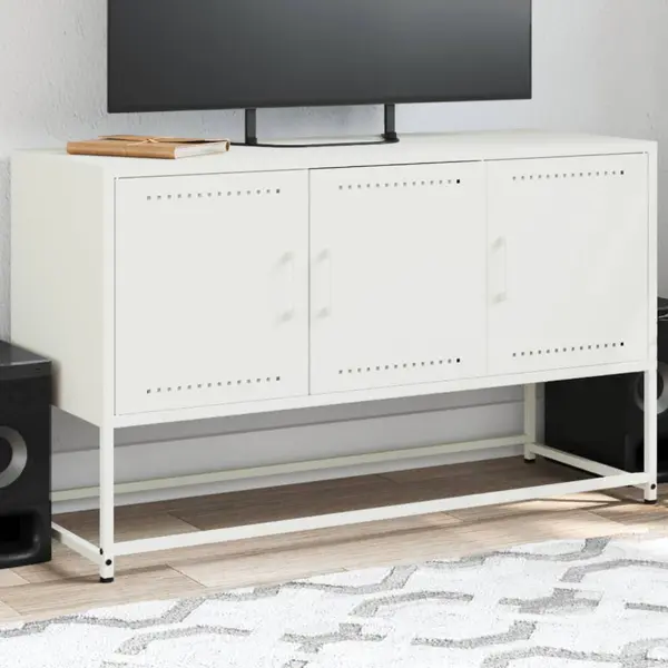 Gossi dulap tv, alb, 100,5x39x60,5 cm, otel