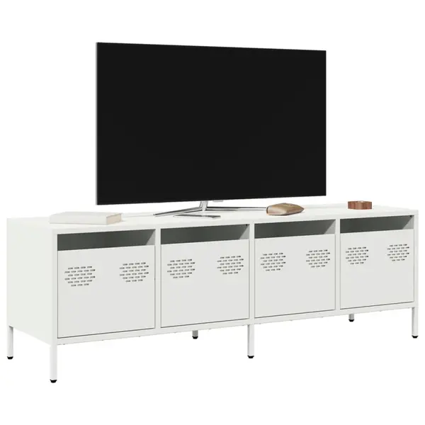 Gossi dulap tv, alb, 135x39x43,5 cm, otel laminat la rece