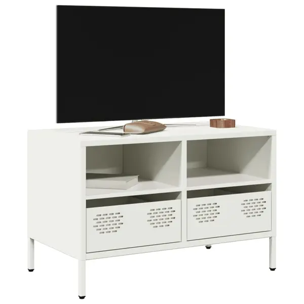 Gossi dulap tv, alb, 68x39x43,5 cm, otel laminat la rece