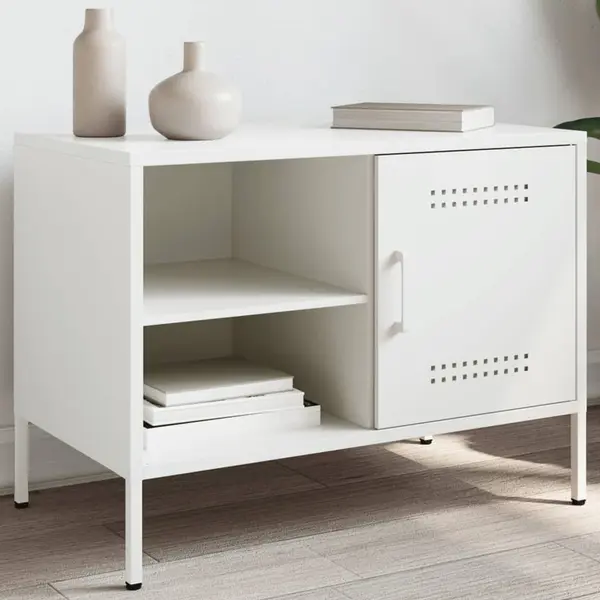 Gossi dulap tv, alb, 68x39x50,5 cm, otel