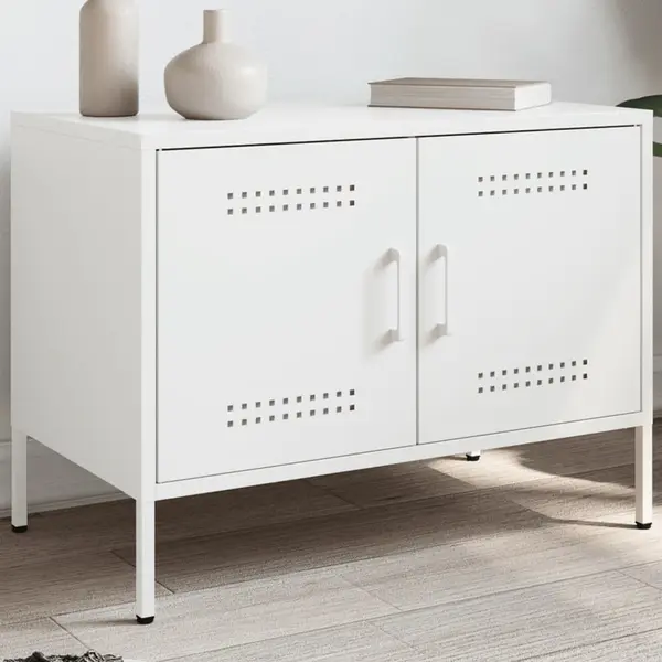 Gossi dulap tv, alb, 68x39x50,5 cm, otel
