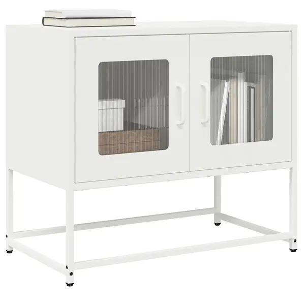 Gossi dulap tv, alb, 68x39x60,5 cm, otel laminat la rece