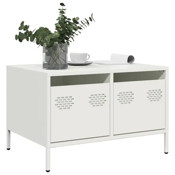 Gossi dulap tv, alb, 68x50x43,5 cm, otel laminat la rece