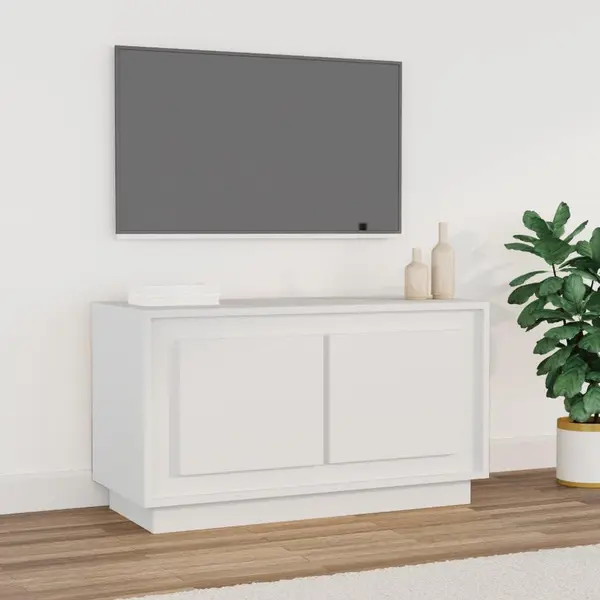 Gossi dulap tv, alb, 80x35x45 cm, lemn prelucrat