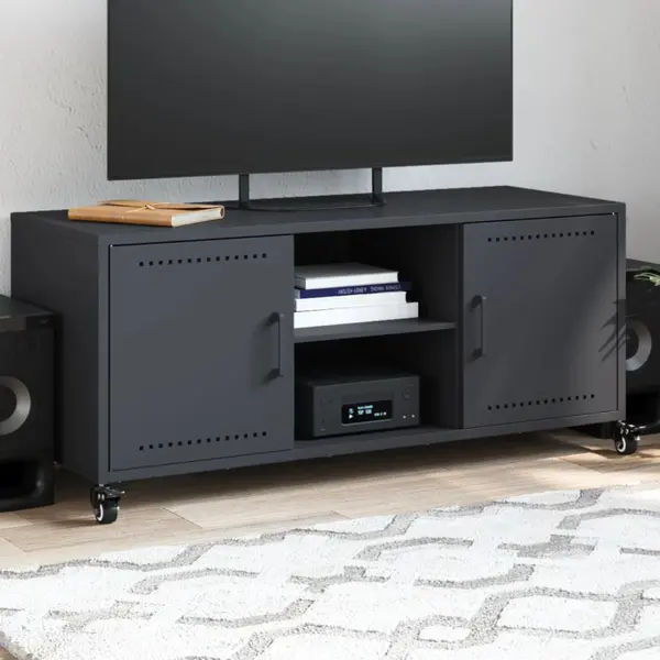 Gossi dulap tv, antracit, 100,5x39x43,5 cm, otel laminat la rece