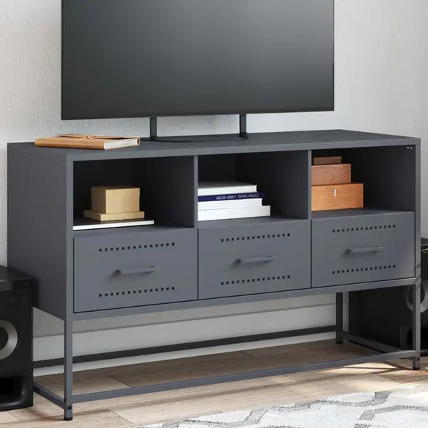 Gossi dulap tv, antracit, 100,5x39x60,5 cm, otel