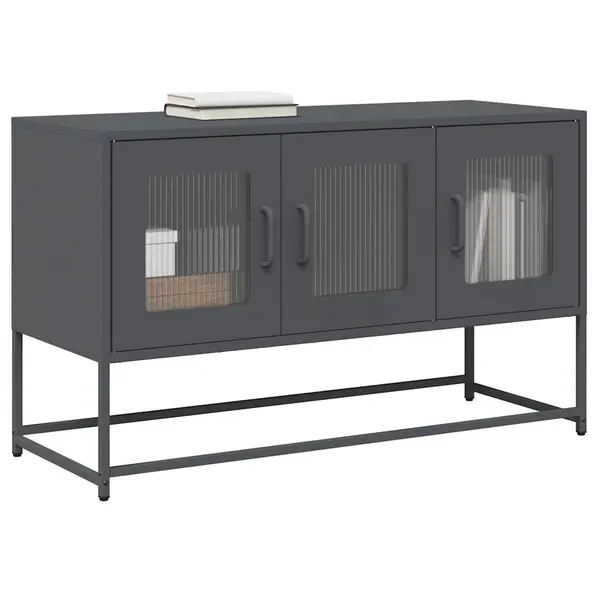 Gossi dulap tv, antracit, 100,5x39x60,5 cm, otel laminat la rece