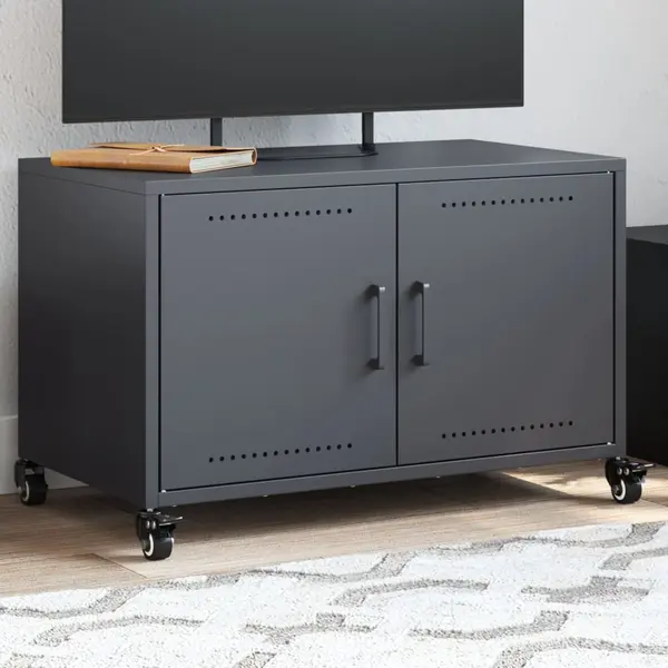 Gossi dulap tv, antracit, 68x39x43,5 cm, otel laminat la rece