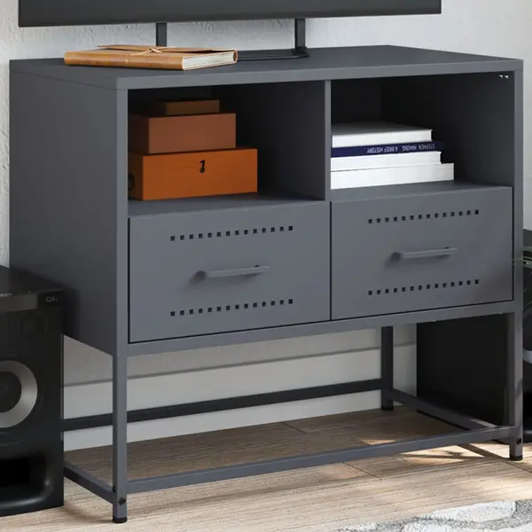 Gossi dulap tv, antracit, 68x39x60,5 cm, otel