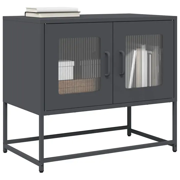 Gossi dulap tv, antracit, 68x39x60,5 cm, otel laminat la rece