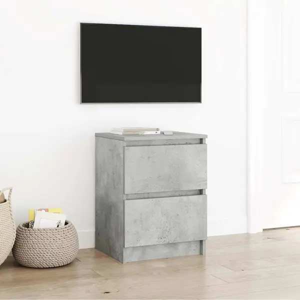 Gossi dulap tv beton gri 40x35x54 cm lemn prelucrat