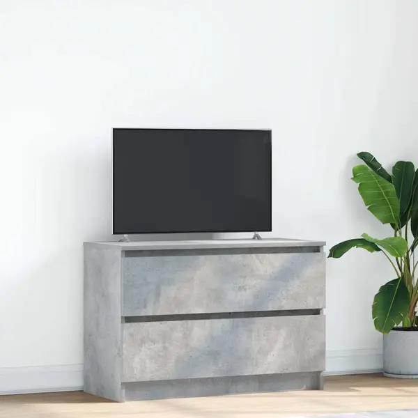 Gossi dulap tv beton gri 80x35x54 cm lemn prelucrat