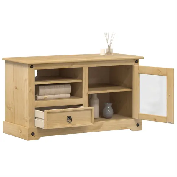 Gossi dulap tv „corona”, 100x45x58 cm, lemn masiv de pin