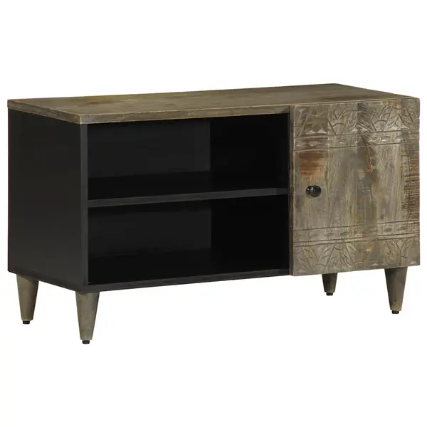 Gossi dulap tv gri deschis 80x31,5x46 cm lemn masiv mango