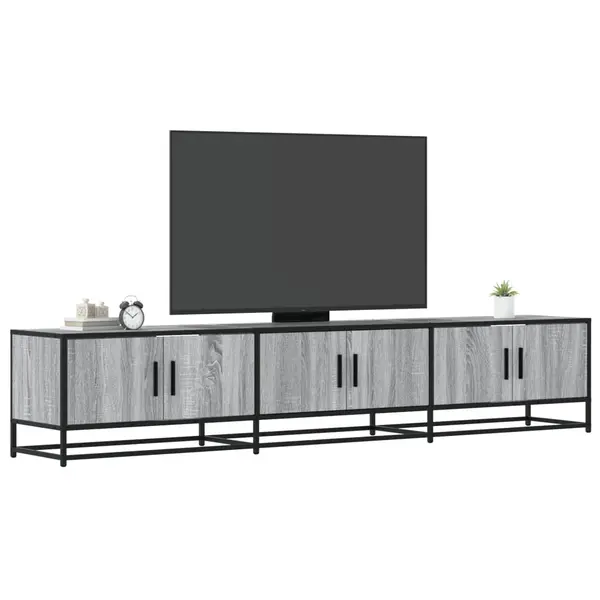Gossi dulap tv, gri sonoma, 210x35x41 cm, lemn prelucrat