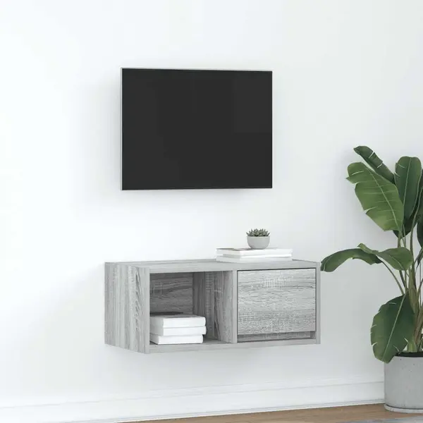 Gossi dulap tv gri sonoma 60x31x25,5 cm lemn prelucrat