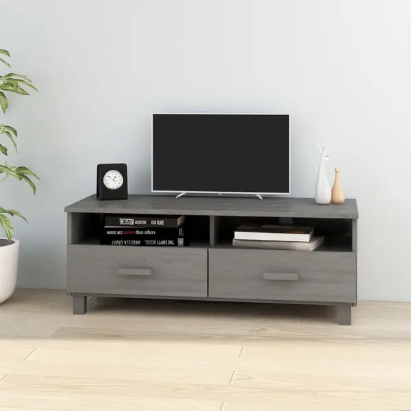 Gossi dulap tv „hamar”, gri deschis, 106x40x40 cm, lemn masiv de pin