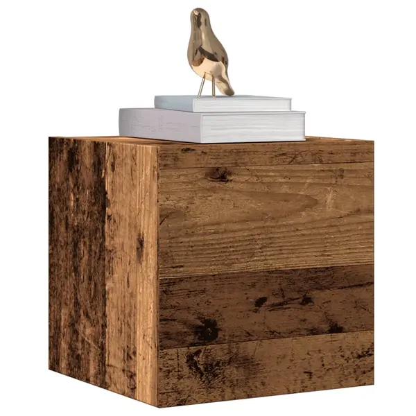 Gossi dulap tv montaj pe perete, lemn vechi, 30,5x30x30 cm