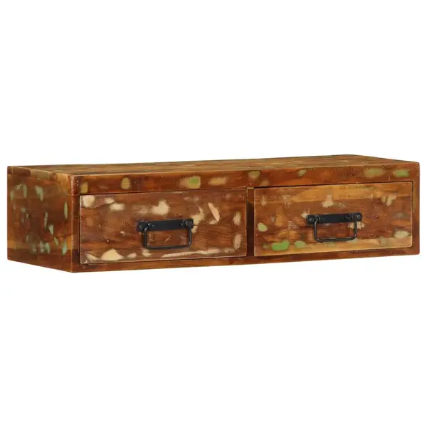 Gossi dulap tv montat pe perete 80x30x19 cm, lemn masiv reciclat